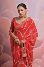 Thumbnail for Jyoti Fashion Women's Red Coding Sequence Georgette Saree with Blouse - Distacart