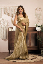 Thumbnail for Jyoti Fashion Women's Beige Khadi Cotton Zari Woven Saree with Blouse - Distacart