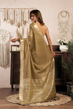 Thumbnail for Jyoti Fashion Women's Beige Khadi Cotton Zari Woven Saree with Blouse - Distacart