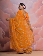 Thumbnail for Jyoti Fashion Women's Mustard Coding Sequence Georgette Saree with Blouse - Distacart