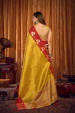 Thumbnail for Jyoti Fashion Women's Parrot Green Soft Tissue Zari Woven Saree with Blouse - Distacart