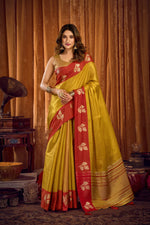 Thumbnail for Jyoti Fashion Women's Parrot Green Soft Tissue Zari Woven Saree with Blouse - Distacart