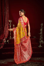 Thumbnail for Jyoti Fashion Women's Yellow Modal Banarasi Zari Woven Saree with Blouse - Distacart