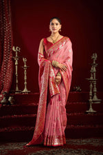 Thumbnail for Jyoti Fashion Women's Baby Pink Modal Banarasi Zari Woven Saree with Blouse - Distacart