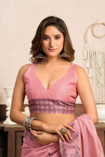 Thumbnail for Jyoti Fashion Women's Pink Modal Art Silk Warli Work Saree with Blouse - Distacart