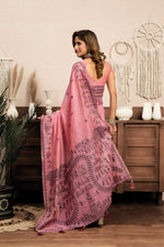 Thumbnail for Jyoti Fashion Women's Pink Modal Art Silk Warli Work Saree with Blouse - Distacart