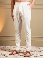 Thumbnail for Jyoti Fashion Men's Cream Royal Silk Sequins Embroidered Kurta with Pajama - Distacart