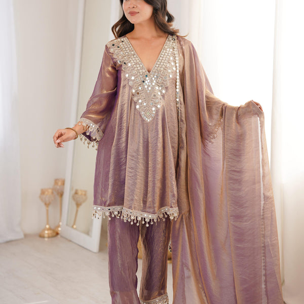 Jyoti Fashion Purple Fendy Embroidered Designer Kurta Set With Dupatta - Distacart