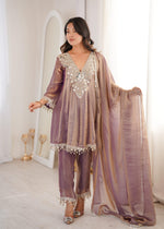 Thumbnail for Jyoti Fashion Purple Fendy Embroidered Designer Kurta Set With Dupatta - Distacart