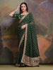 Jyoti Fashion Women's Bottle Green Coding Sequence Georgette Saree with Blouse - Distacart