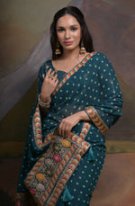 Thumbnail for Jyoti Fashion Women's Morpich Coding Sequence Georgette Saree with Blouse - Distacart