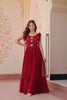 Jyoti Fashion Maroon Faux Blooming Beads Embroidered Anarkali Set - Distacart