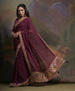 Thumbnail for Jyoti Fashion Women's Wine Coding Sequence Georgette Saree with Blouse - Distacart