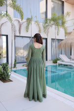 Thumbnail for Jyoti Fashion Sea Green Silver Crunchy Beads Embroidered Anarkali Set - Distacart