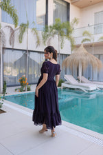 Thumbnail for Jyoti Fashion Wine Fendi Silk Beads Embroidered Designer Anarkali Set - Distacart