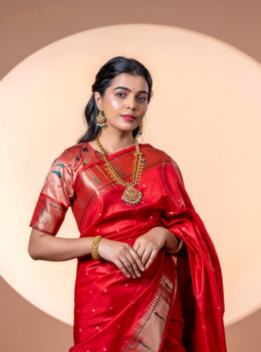 Jyoti Fashion Women's Maroon Soft Khadi Raw Silk Zari Woven Saree with Blouse - Dista