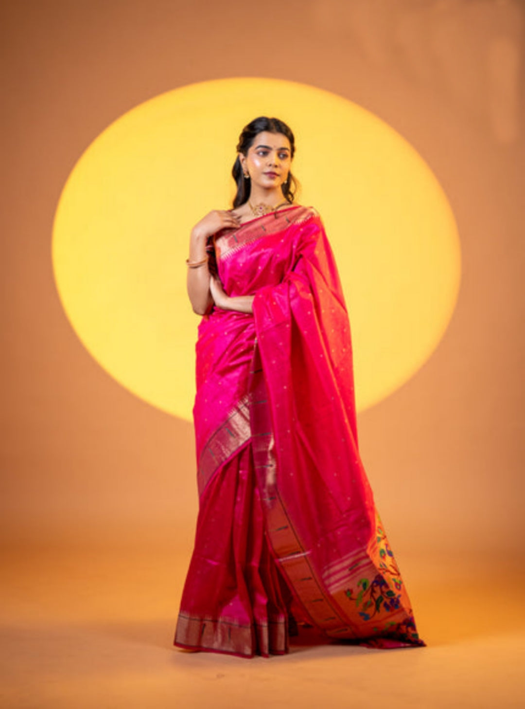 Jyoti Fashion Women's Pink Soft Khadi Raw Silk Zari Woven Saree with Blouse - Dista