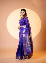 Thumbnail for Jyoti Fashion Women's Royal Blue Soft Khadi Raw Silk Zari Woven Saree with Blouse - Dista