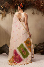 Thumbnail for Jyoti Fashion Women's Orange Soft Muga Cotton Resham Weaving Saree with Blouse - Dista