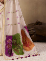 Thumbnail for Jyoti Fashion Women's Wine Soft Muga Cotton Resham Weaving Saree with Blouse - Dista