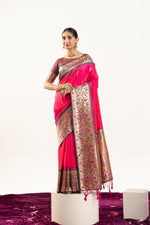 Thumbnail for Jyoti Fashion Women's Rani Soft Banarasi Silk Zari Woven Saree with Blouse - Dista