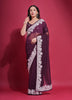 Jyoti Fashion Women's Wine Coding Work Georgette Saree with Blouse - Distacart