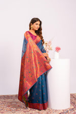 Thumbnail for Jyoti Fashion Women's Rama Soft Tissue Silk Zari Woven Saree with Blouse - Dista