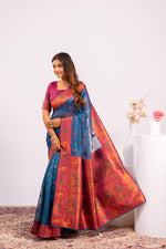 Thumbnail for Jyoti Fashion Women's Rama Soft Tissue Silk Zari Woven Saree with Blouse - Dista