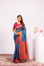 Thumbnail for Jyoti Fashion Women's Rama Soft Tissue Silk Zari Woven Saree with Blouse - Dista