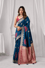 Thumbnail for Jyoti Fashion Women's Blue Soft Silk Zari Woven Saree with Blouse - Dista