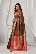Thumbnail for Jyoti Fashion Women's Coffee Soft Silk Zari Woven Saree with Blouse - Dista