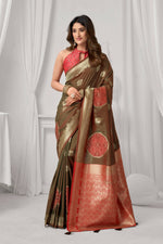 Thumbnail for Jyoti Fashion Women's Coffee Soft Silk Zari Woven Saree with Blouse - Dista