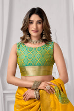 Thumbnail for Jyoti Fashion Women's Yellow Soft Silk Zari Woven Saree with Blouse - Dista