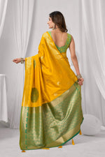 Thumbnail for Jyoti Fashion Women's Yellow Soft Silk Zari Woven Saree with Blouse - Dista