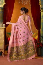 Thumbnail for Jyoti Fashion Women's Pink Modal Zari Woven Saree with Blouse - Dista
