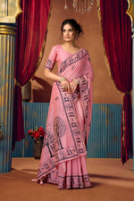 Thumbnail for Jyoti Fashion Women's Pink Modal Zari Woven Saree with Blouse - Dista