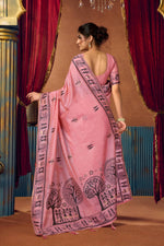 Thumbnail for Jyoti Fashion Women's Pink Modal Zari Woven Saree with Blouse - Dista
