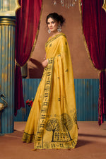 Thumbnail for Jyoti Fashion Women's Yellow Modal Zari Woven Saree with Blouse - Dista