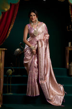 Thumbnail for Jyoti Fashion Women's Purple Satin Silk Zari Woven Saree with Blouse - Dista