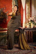 Thumbnail for Jyoti Fashion Women's Coffee Cotton Contrast Pallu Saree with Blouse - Dista