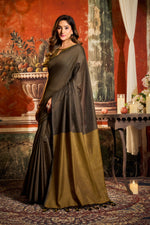 Thumbnail for Jyoti Fashion Women's Coffee Cotton Contrast Pallu Saree with Blouse - Dista