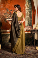 Thumbnail for Jyoti Fashion Women's Coffee Cotton Contrast Pallu Saree with Blouse - Dista