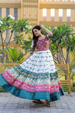 Thumbnail for Jyoti Fashion Women's Multicolor Patola Silk Jacquard Weaving Work Anarkali Dress - Distacart