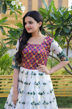 Thumbnail for Jyoti Fashion Women's Multicolor Patola Silk Jacquard Weaving Work Anarkali Dress - Distacart