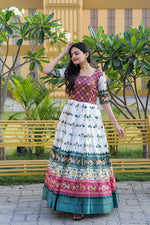 Thumbnail for Jyoti Fashion Women's Multicolor Patola Silk Jacquard Weaving Work Anarkali Dress - Distacart