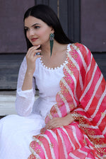 Thumbnail for Jyoti Fashion Women's White Georgette Butti work Partywear Anarkali Dress with Dupatta - Distacart