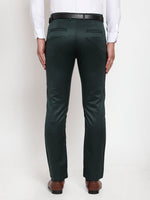 Thumbnail for Jainish Men's Olive Tapered Fit Formal Trousers - Distacart