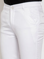 Thumbnail for Jainish Men's White Tapered Fit Formal Trousers - Distacart