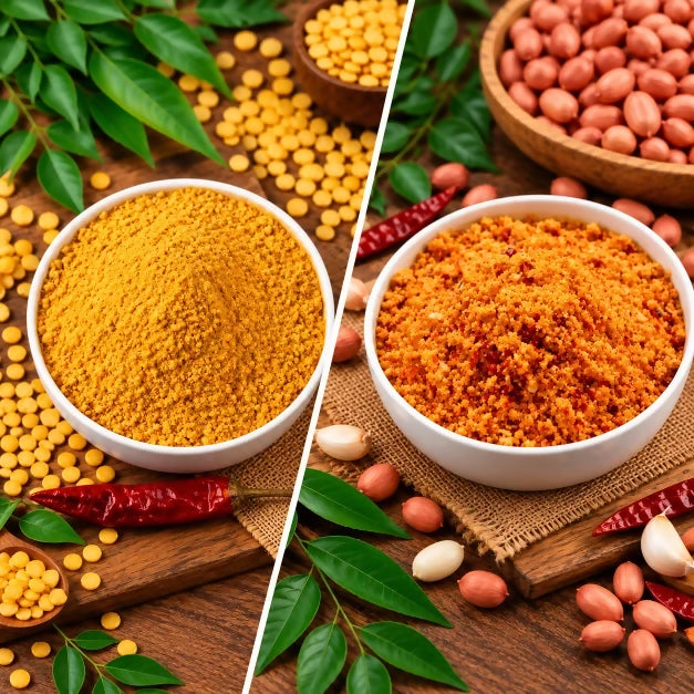 Tenali Ruchulu Podi Combo: Palli Podi + Kandi Podi