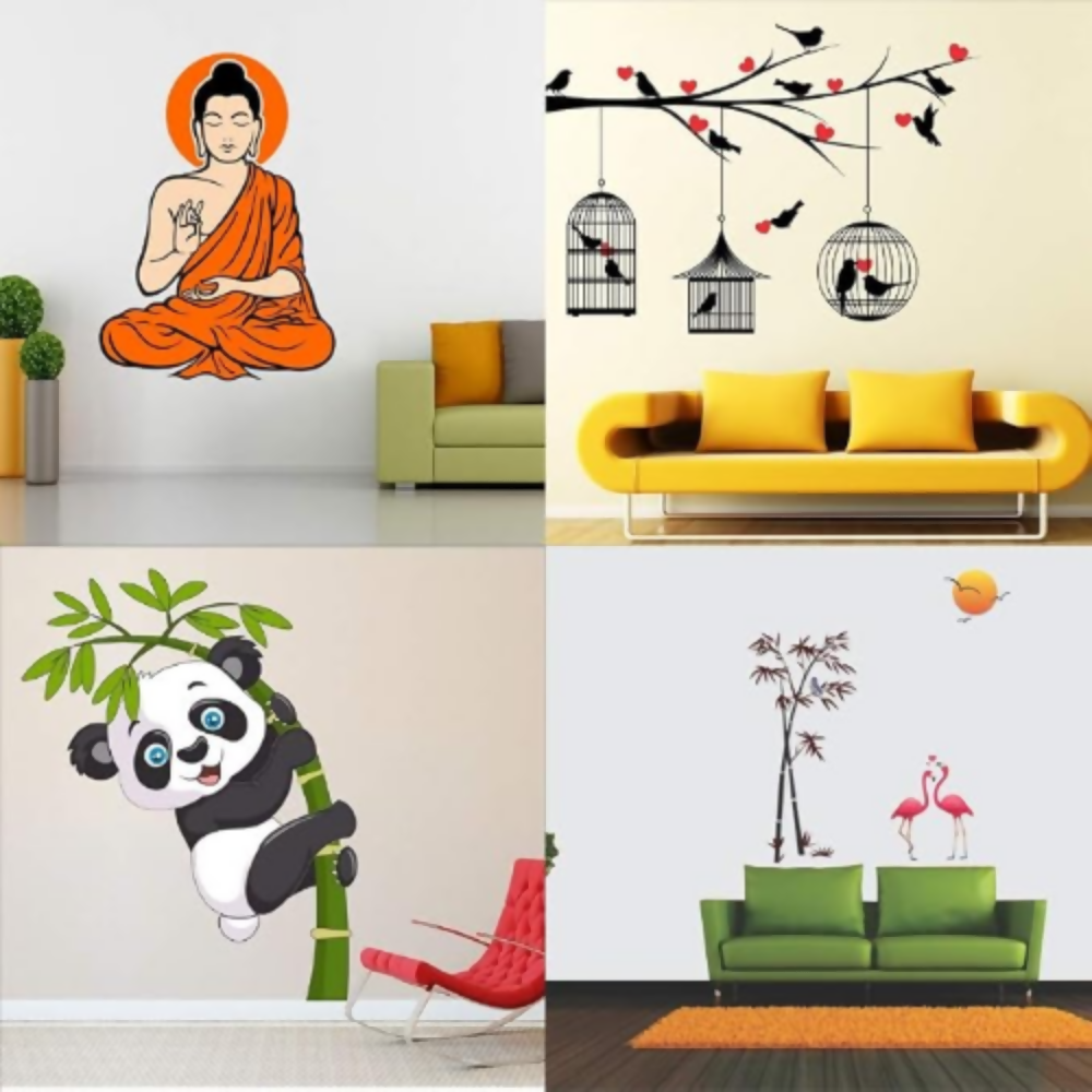 Walltech Combo of 4 Wall Sticker - Dista